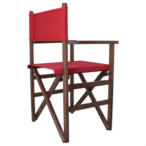 Chaise de directeur WELL HOME avec structure en noyer et toile bordeaux 51x46x86 cm - Product Image 6
