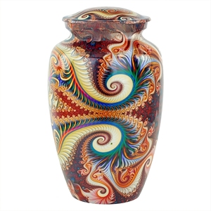 ภาชนะสำหรับเผาศพผู้ใหญ่ขนาดกลางลายดอกไม้หลากสีสำหรับเก็บเถ้าและเก็บรักษาความรักพิมพ์ลายนามธรรม - Product Image 1