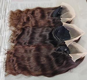 Peluca de cabello virgen indio de alta calidad, extensiones de ondas de templo Natural, peluca Remy suave, cabello de donante Real, cabello humano Real de alta calidad - Product Image 2