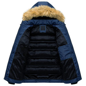 Veste d'hiver à bulles en relief pour hommes avec doublure en fourrure vestes thermiques directes d'usine Top vêtements d'extérieur chauds respirants, grande taille - Product Image 3