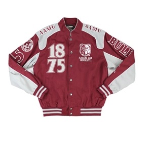 Alabama A & M เสื้อแจ็กเก็ตมหาวิทยาลัยสำหรับผู้ชายเสื้อแจ็กเก็ตมหาวิทยาลัยเนื้อแกะคุณภาพสูงสำหรับฤดูหนาว - Product Image 1