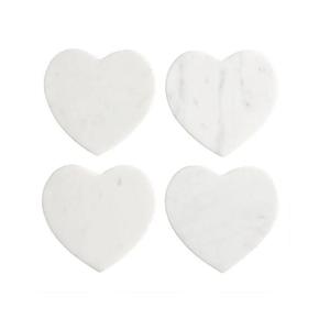 Best Selling Handmade Half <b>White</b> Marble and Half Wooden Tea <b>Coasters</b> Set of 4 With Customized Size and Color - Product Image 3