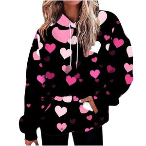 Women's <b>Floral</b> 3D Digital Printed Breathable Waterproof Windproof Polyester/Cotton Lined Oversized Hoodie with Pockets - Product Image 5