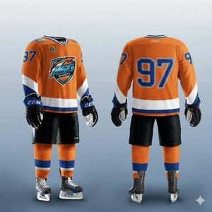 Maillots de hockey sur glace sublimés personnalisés, légers, 100% polyester, bâtons, équipe des États-Unis/ uniformes, séchage rapide, respirant - Product Image 5