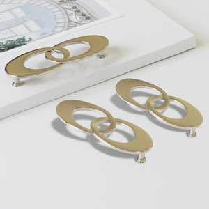 Manija de Gabinete Contemporánea de Aleación de Zinc con Diseño Rectangular Entrelazado, Resistente, para Cocina, Baño, Sala de Estar, Cajones de Muebles - Product Image 1