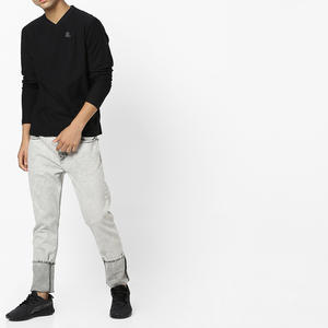 Camiseta de Manga Larga con Cuello en V para Hombre, Estilo Urbano, Algodón, Personalizable con Logotipo - Product Image 4