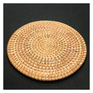 Natural Wicker Rattan Coasters Handmade <b>Round</b> Table Decor For Coffee And Drinks - Product Image 5