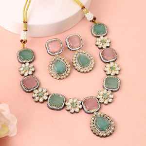 Últimos diseños, collares hechos a mano, joyería india para mujer, ropa de boda, conjuntos de joyería nupcial, conjuntos de joyería chapada en oro para mujer - Product Image 2