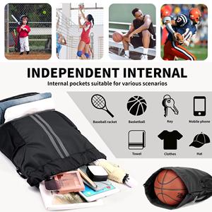 Sac à dos de sport de voyage léger personnalisé en toile résistante et écologique 30-40L avec cordon de serrage imperméable - Product Image 5