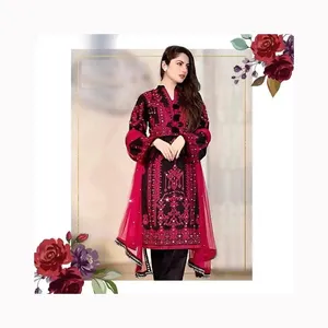 2024 Punjabi Patiyala indio pakistaní étnico señoras fiesta Salwar Kameez vestido traje de seda alta listo para usar boda al por mayor - Product Image 1