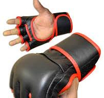 Guantes de boxeo profesionales de medio dedo Protector de pulgar tailandés Guantes MMA de cuero real - Product Image 4