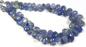 Alta calidad 9 hebras de tanzanita Natural facetada pera Bio cuentas 8-13mm gemas de tanzanita Africana joyería piedras preciosas sueltas - Product Image 6