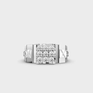 Men's Antique Lab Grown Diamond Wedding Band Rhodium Engagement <b>Ring</b> for <b>Dad</b> Husband Daily Wear-for Party Anniversary Gifts - Product Image 5