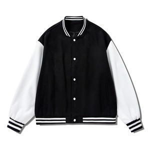 Vestes d'université de haute qualité en gros Veste de baseball Letterman avec logo imprimé brodé personnalisé en cuir PU manches pour hommes - Product Image 2