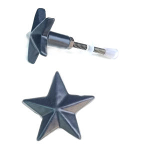Perillas de estrella de hierro fundido negro mate de estilo Industrial, tiradores de manija de armario de cajón de alta calidad para armario de cocina, tocador de dormitorio - Product Image 2