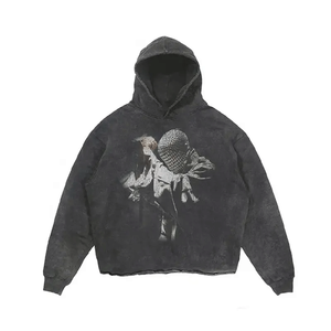 เสื้อฮู้ดผ้าฝ้าย100% โอเวอร์ไซส์สำหรับผู้ชายสินค้ามาใหม่ - Product Image 3