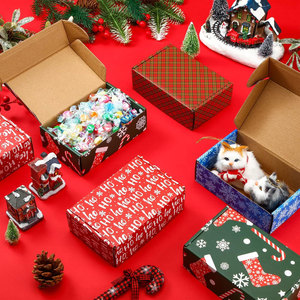 Cajas de cartón corrugado reciclable de Navidad, cajas de envío pequeñas, regalos, uso comercial, 6x4x2 pulgadas, embalaje de cartón - Product Image 6