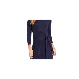Vestito Maglione Donna Vince Camuto Blu Navy con Chevron, Taglia XL, Casual, Linea ad A, Colori a Contrasto, Vita Naturale, in Viscosa - Product Image 2