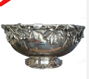 Belle apparence argent fini métal acier inoxydable feuille conception bol de service pour hôtel restaurant et bar - Product Image 3