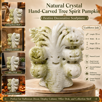 Vente en gros de sculptures de citrouilles en cristal multi-matériaux, décorations d'Halloween, ornements de décoration d'intérieur originaux
