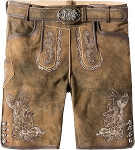 Nuevos pantalones bávaros Trachten Lederhose personalizados, pantalones Lederhosen de cuero auténtico cortos - Product Image 1