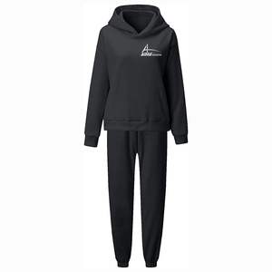 Combinaisons de Jogging pour femmes de couleur noire, survêtements en tissu polaire de haute qualité avec Logo de marque personnalisé, Offre Spéciale - Product Image 5