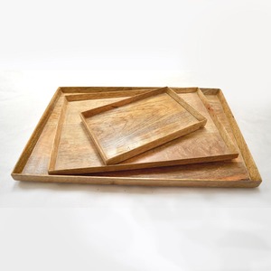 Plateaux de service en bois au design unique, de haute qualité, de forme rectangulaire, parfaits pour la cuisine, l'hôtellerie et la restauration. - Product Image 2