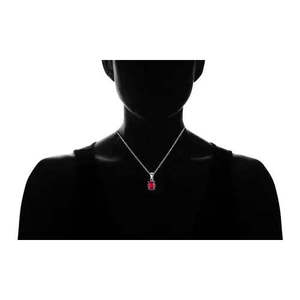 AAA+ Quality 925 Sterling Silver <b>Ruby</b> Oval Cut Pendant <b>Necklace</b> and Earring Set For Women Cus-Jew120 - Product Image 6