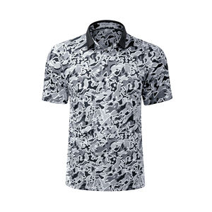 Chemise de golf décontractée personnalisable pour homme, motif camouflage, logo frontal, séchage rapide, évacuation de l'humidité, manches courtes, tissu tricoté - Product Image 1