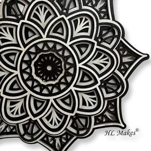 Vente chaude Panneau mural en bois Art déco suspendu avec motif mandala 3D Artisanat en bois pour décoration d'anniversaire - Product Image 3