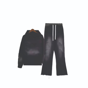 Chándal de lavado ácido de alta calidad de nuevo diseño, chándal de lavado ácido transpirable de algodón, chándal de lavado ácido de invierno - Product Image 4