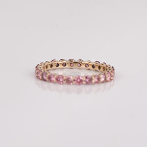 Luxueux 10KT plaqué or rose coupe laboratoire diamant cultivé pleine éternité alliance classique luxe cadeau de mariage pour les femmes - Product Image 3