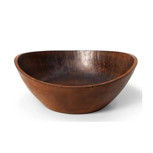 Forma redonda Última llegada Vajilla Cuenco para servir sopa Uso para Hotel Hogar Cuenco de madera de color blanco y marrón hecho a mano - Product Image 5