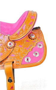 Ensemble de selles de cheval en cuir véritable de qualité supérieure pour l'endurance occidentale et les courses anglaises Essentiels d'équitation - Product Image 4