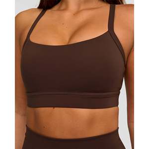 Soutien-gorge d'entraînement Momentum à fermeture éclair sur le devant D/DD/E - Chocolat chaud, crop top rembourré réglable - Product Image 4