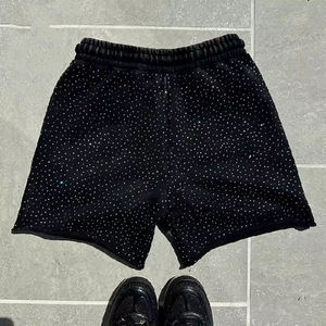 Pantalones Cortos de Hombre de Alta Calidad, Lavado Ácido, Desteñidos al Sol, con Pedrería, Cintura Media, 100% Algodón, Tejido de Punto, Transpirables, Estilo Urbano - Product Image 6