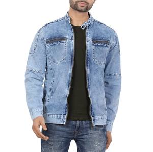 Chaqueta vaquera con cremallera y estilo informal para hombre a la moda, venta al por mayor, chaqueta vaquera de calle alta Vintage a la moda para exteriores de talla grande - Product Image 4