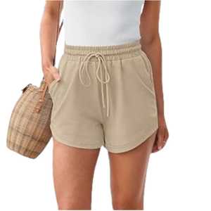 Nueva llegada moda ropa casual mujer cintura alta ropa deportiva pantalones cortos de algodón polar peso pesado gimnasio Casual señoras pantalones cortos - Product Image 4