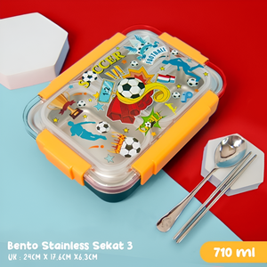 Boîte à bento japonaise en acier inoxydable sans BPA Super Shine avec couvercle en plastique, compartiment unique de luxe pour la conservation des aliments - Product Image 3