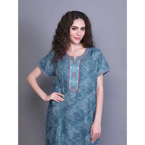 Pyjama de mariée d'été alpin brodé en tissu, avec poche latérale, encolure personnalisable, fermeture à cordon, offre ODM, 3 pièces - Product Image 2