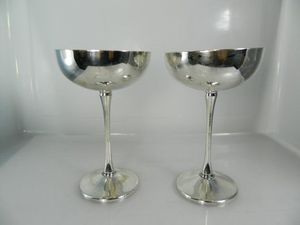 Verres à vin en métal, verres incassables faits à la main, couleur argent, gobelet à eau, gobelet à vin, design en relief, accessoires de bar - Product Image 4