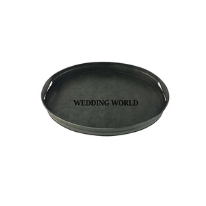 Bandeja de servicio galvanizada recubierta de Color negro, hecha a mano, superventas, diseñador, vajilla de lujo, mesa, venta al por mayor, bandeja de servicio de Metal - Product Image 1