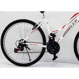 Dorello 26 Rim Lady <b>Bike</b> Classic White <b>Frame</b> with Red Sticker Aluminum/Steel Fork Brake Line Braking System - Product Image 2