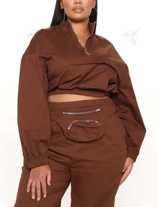 Best Quality Streetwear Oversized Pullover Breathable Two Piece Tracksuit <b>Women</b> <b>Windbreaker</b> Set Cheap Price With Customization - Product Image 5