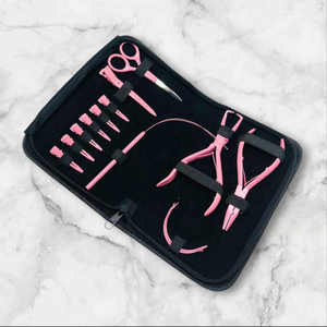 Kit de herramientas de extensión de cabello a mano 2025, piel y cuentas blancas, herramientas de gancho de bucle, alicates de extensión de trama multiusos - Product Image 2