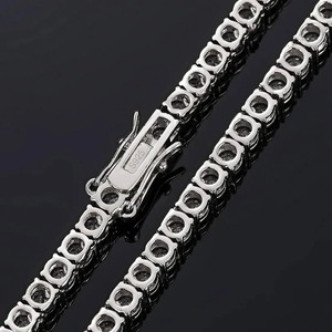 สีดําที่สวยงามรอบ Moissanite เพชรลิงค์โซ่คิวบาสร้อยคอและสร้อยข้อมือเครื่องประดับที่กําหนดเองเครื่องประดับฮิปฮอปของขวัญสําหรับผู้ชาย - Product Image 5