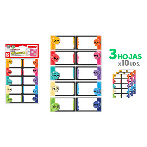 Etichette scolastiche con supporto e accessori per Badge e Design teschio 30U - Product Image 1