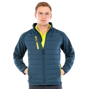 Sustainable Black Compass <b>Padded</b> Softshell Raincoat Comfortable Merchandising Essential - Product Image 1
