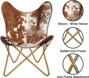 Housse en cuir de vachette BKF fabriquée à la main avec bras de chaise papillon - Product Image 3