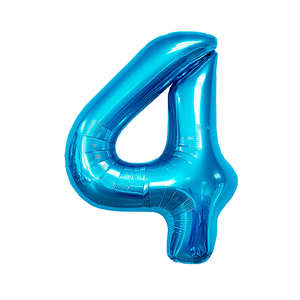 Palloncini Numero Party Love Blu N4 80cm Confezione da 12 Pezzi - Product Image 2